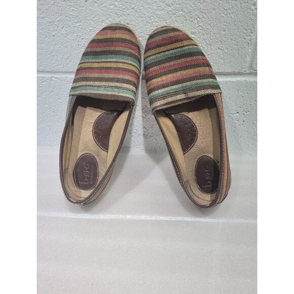 BOC Espadrille Flats Slip On Shoes Striped Born Concepts 7.5 C87223 - Picture 1 of 10